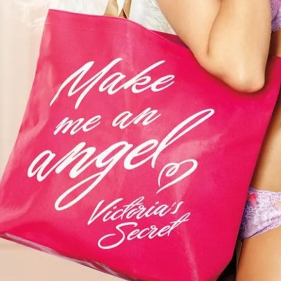 Victorias Secret Limited Edition Make Me An Angel  Large Pink Carryall Tote Bag - Picture 2 of 11